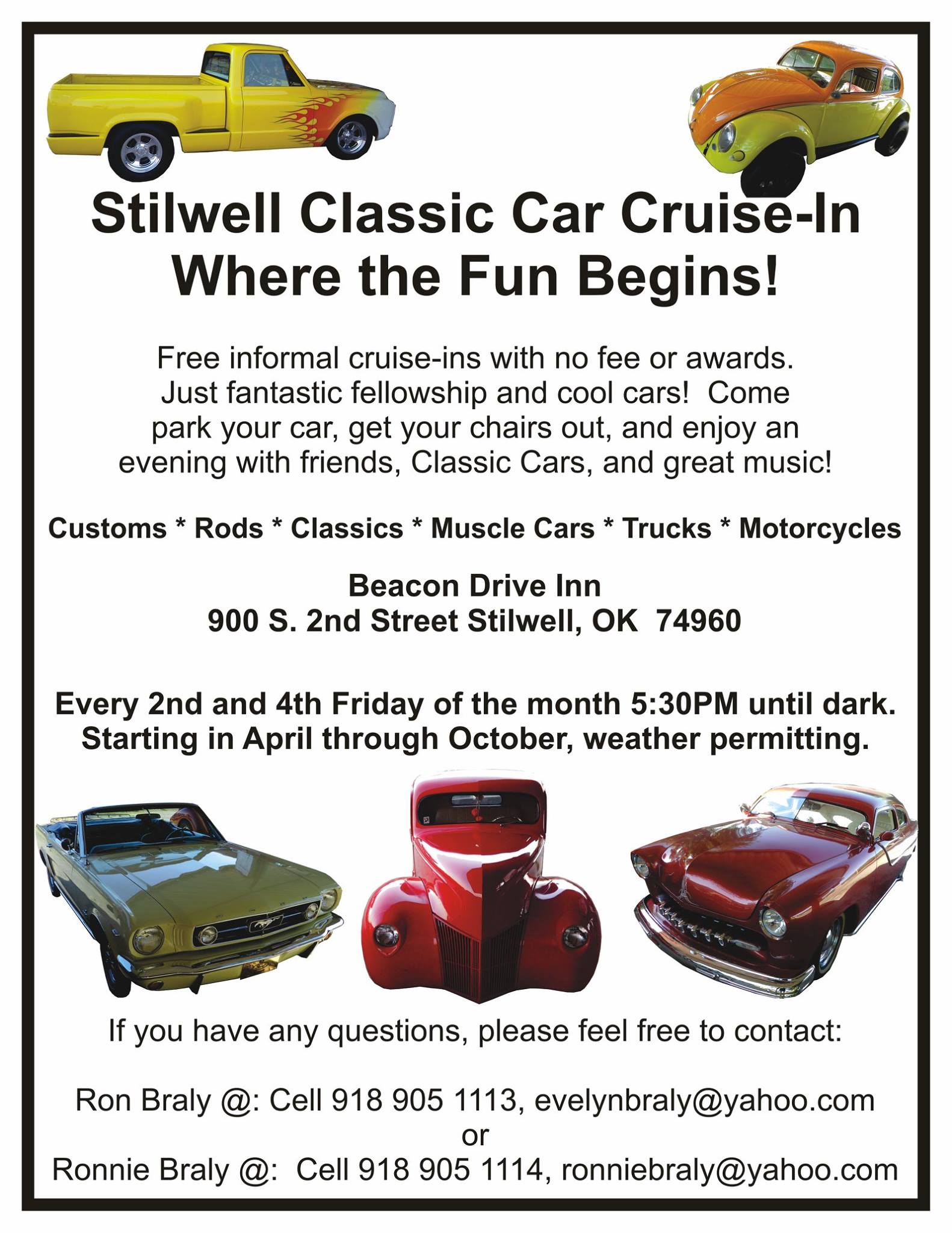 Oklahoma area car shows and events listing. We list Oklahoma area car