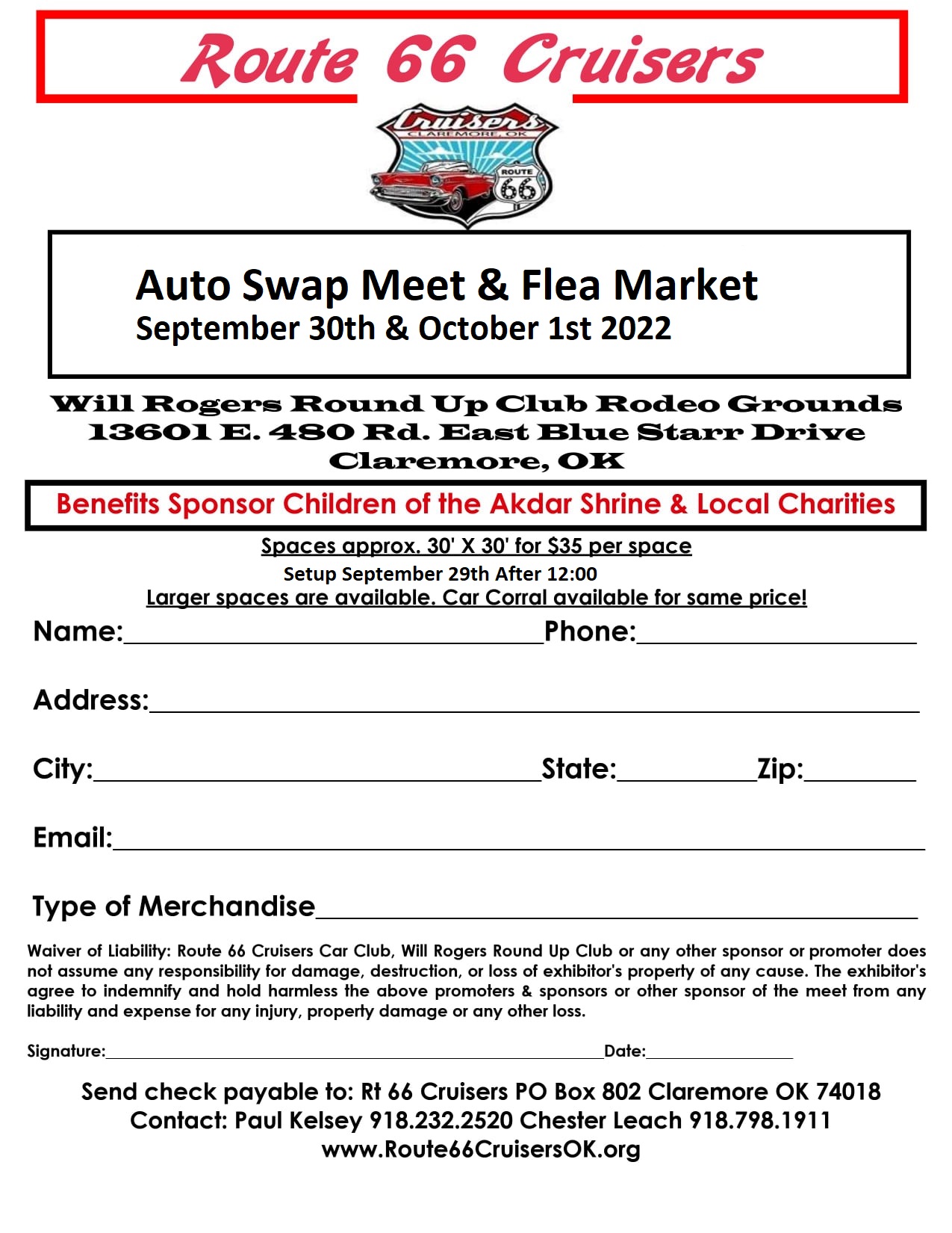 Route 66 Cruisers Car Club Claremore, Oklahoma