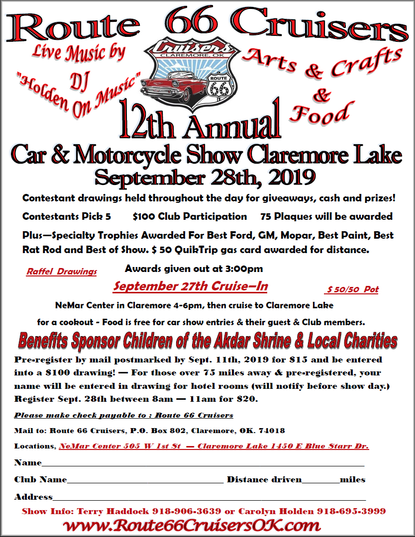 Route 66 Cruisers Car Club Claremore, Oklahoma